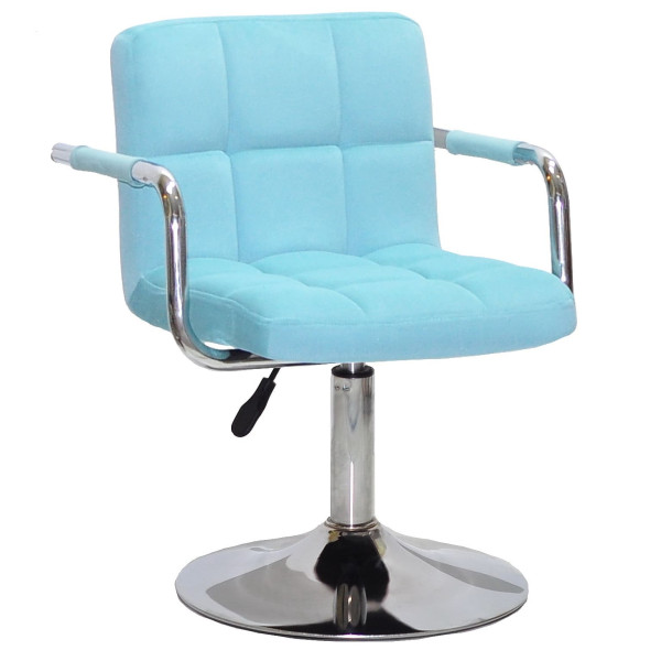 Стілець Onder Mebli Arno-Arm CH-BASE Блакитний B-1019 Оксамит-0