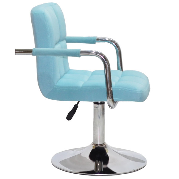 Стілець Onder Mebli Arno-Arm CH-BASE Блакитний B-1019 Оксамит-2