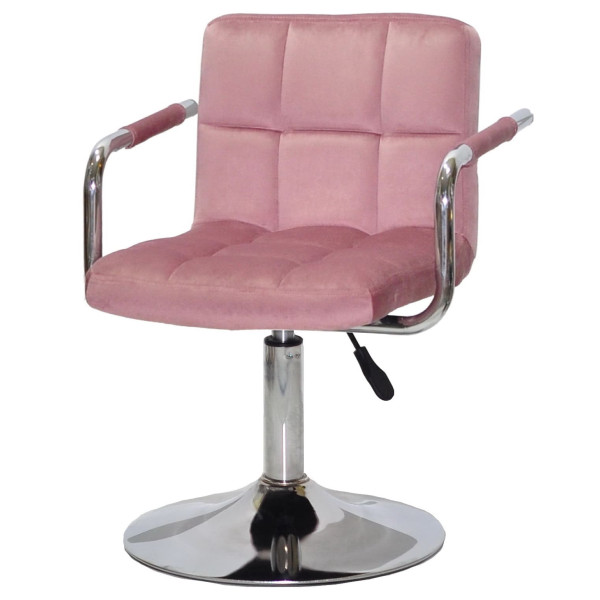 Стілець Onder Mebli Arno-Arm CH-BASE Пильна Троянда B-1030 Оксамит-1