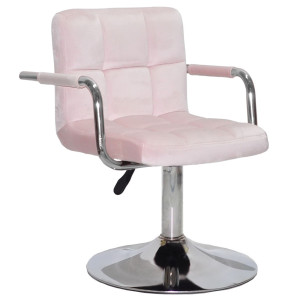 Стілець Onder Mebli Arno-Arm CH-BASE Рожевий B-1021 Оксамит
