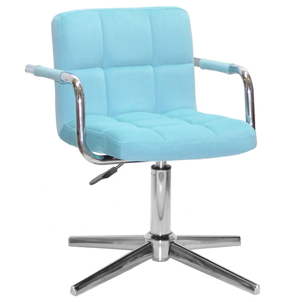 Стілець Onder Mebli Arno-Arm MODERN BASE Блакитний B-1019 Оксамит-0