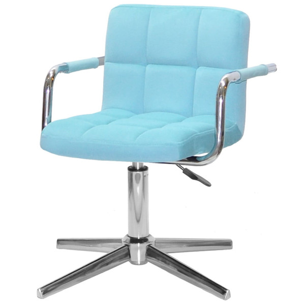 Стілець Onder Mebli Arno-Arm MODERN BASE Блакитний B-1019 Оксамит-1