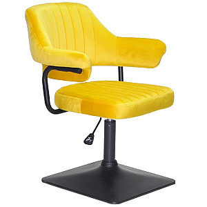 Стілець Onder Mebli Jeff 4-BK-BASE Жовтий B-1027 Оксамит
