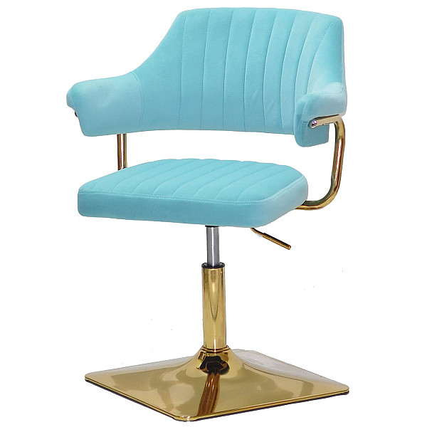 Стілець Onder Mebli Jeff 4-GD-BASE Блакитний B-1019 Оксамит-1