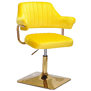 Стілець Onder Mebli Jeff 4-GD-BASE Жовтий B-1027 Оксамит