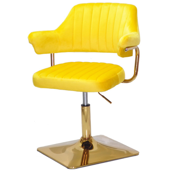 Стілець Onder Mebli Jeff 4-GD-BASE Жовтий B-1027 Оксамит-1