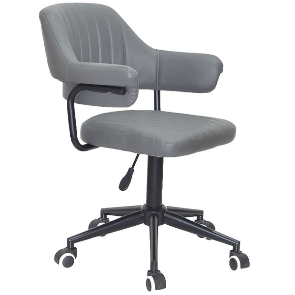 Стул Onder Mebli Jeff BK-MODERN OFFICE Серый 1001 Экокожа-0