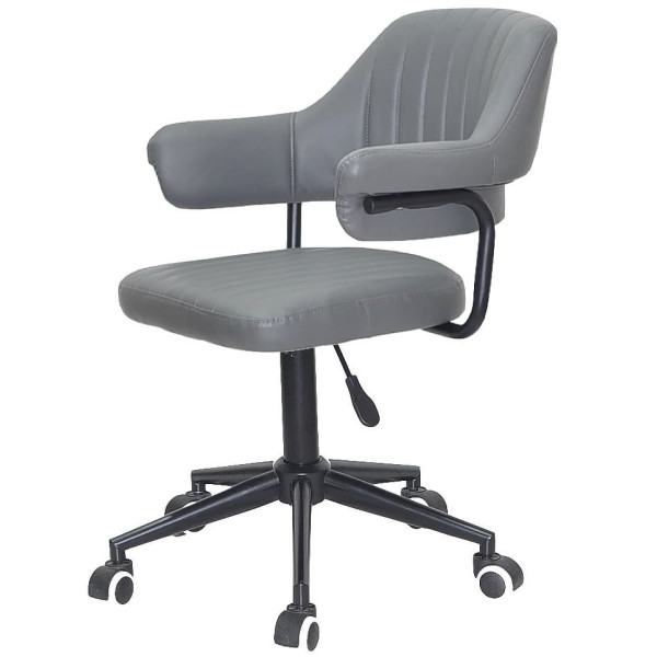 Стул Onder Mebli Jeff BK-MODERN OFFICE Серый 1001 Экокожа-2