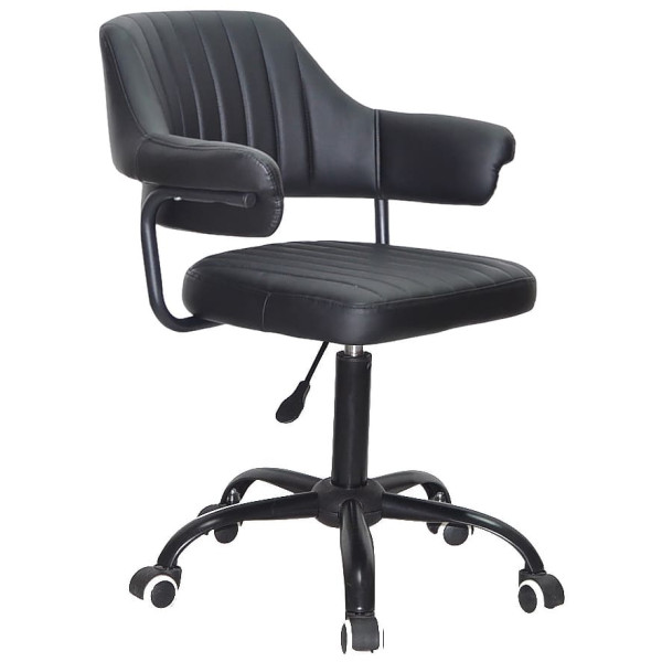 Стул Onder Mebli Jeff BK-OFFICE Черный Экокожа-0