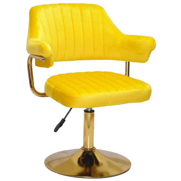 Стілець Onder Mebli Jeff GD-BASE Жовтий B-1027 Оксамит-0
