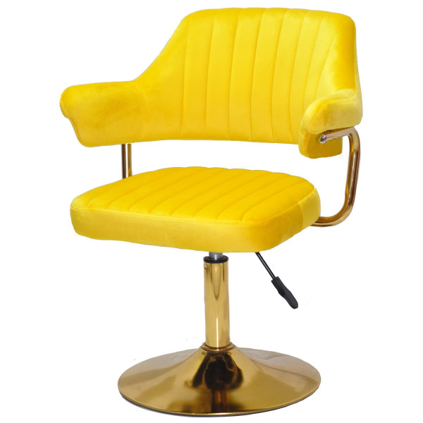 Стілець Onder Mebli Jeff GD-BASE Жовтий B-1027 Оксамит-1