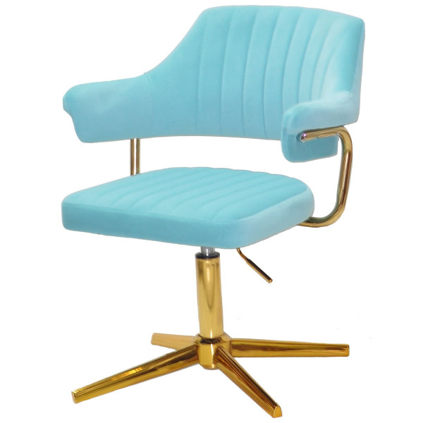 Стілець Onder Mebli Jeff GD-MODERN BASE Блакитний B-1019 Оксамит-1