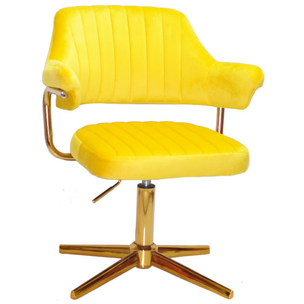 Стілець Onder Mebli Jeff GD-MODERN BASE Жовтий B-1027 Оксамит-0