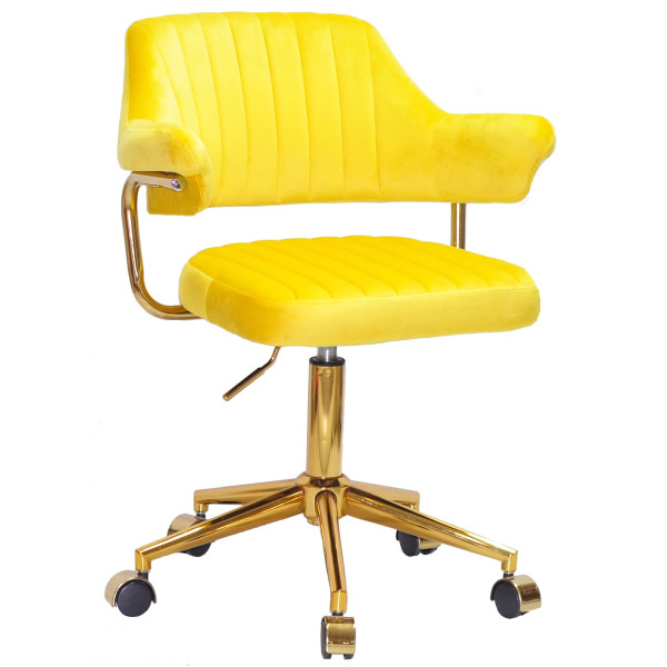 Стілець Onder Mebli Jeff GD-MODERN OFFICE Жовтий B-1027 Оксамит-0