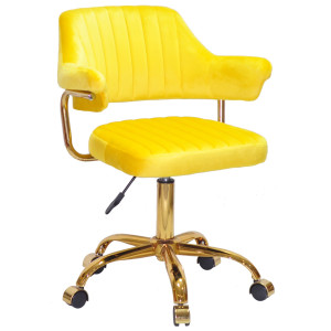 Стілець Onder Mebli Jeff GD-OFFICE Жовтий B-1027 Оксамит