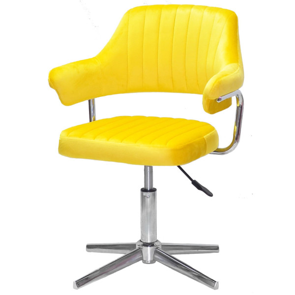 Стілець Onder Mebli Jeff MODERN BASE Жовтий B-1027 Оксамит-1