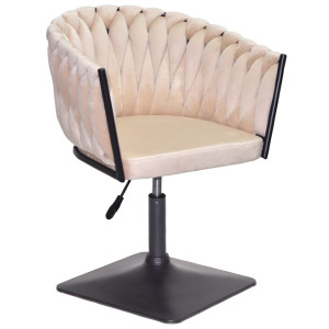 Стілець Onder Mebli LOLA 4-BK-Base Бежевий UC-902 Оксамит