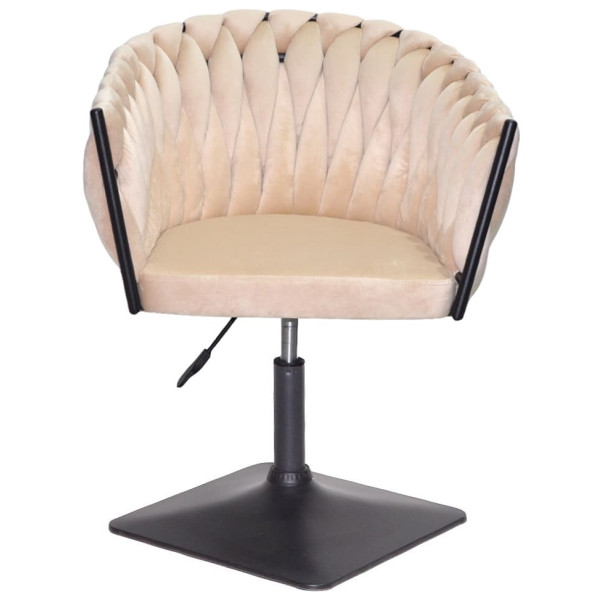 Стілець Onder Mebli LOLA 4-BK-Base Бежевий UC-902 Оксамит-1