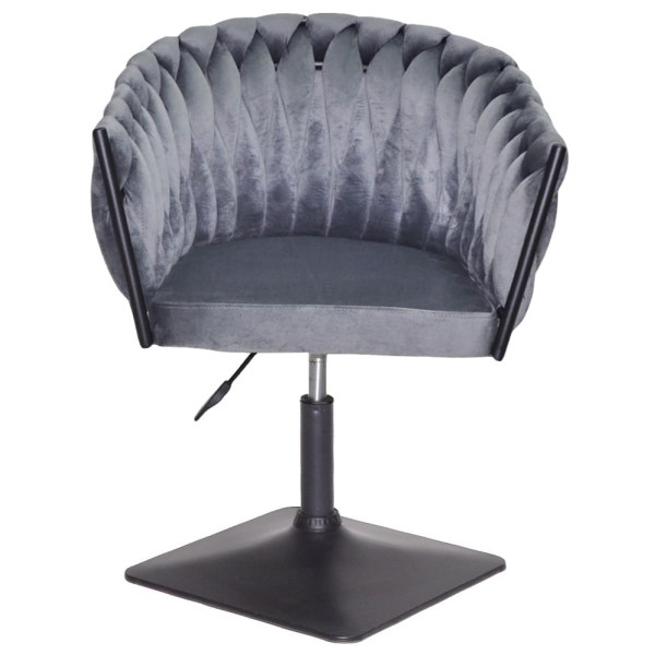 Стілець Onder Mebli LOLA 4-BK-Base Сірий UC-901 Оксамит-1