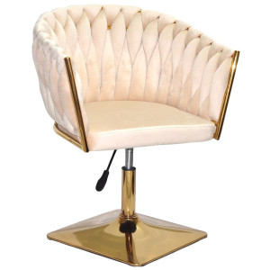 Стілець Onder Mebli LOLA 4-GD-Base Бежевий UC-902 Оксамит