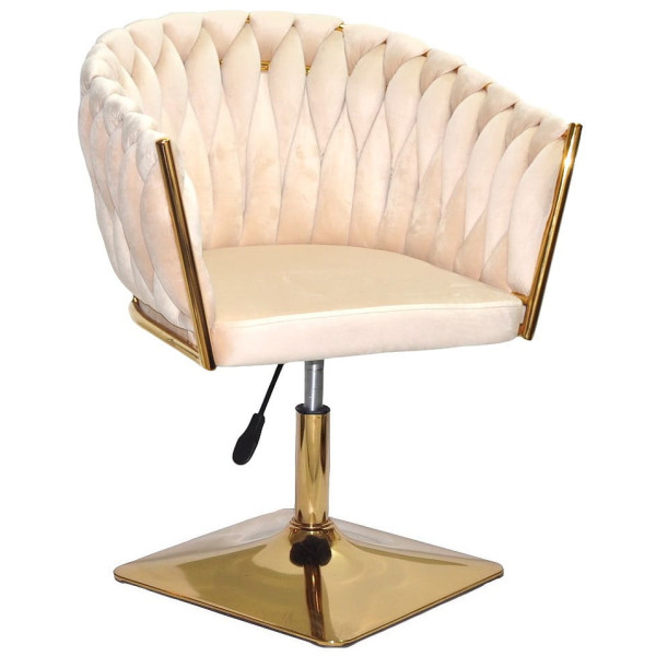 Стілець Onder Mebli LOLA 4-GD-Base Бежевий UC-902 Оксамит-0