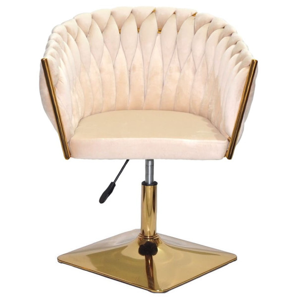 Стілець Onder Mebli LOLA 4-GD-Base Бежевий UC-902 Оксамит-1