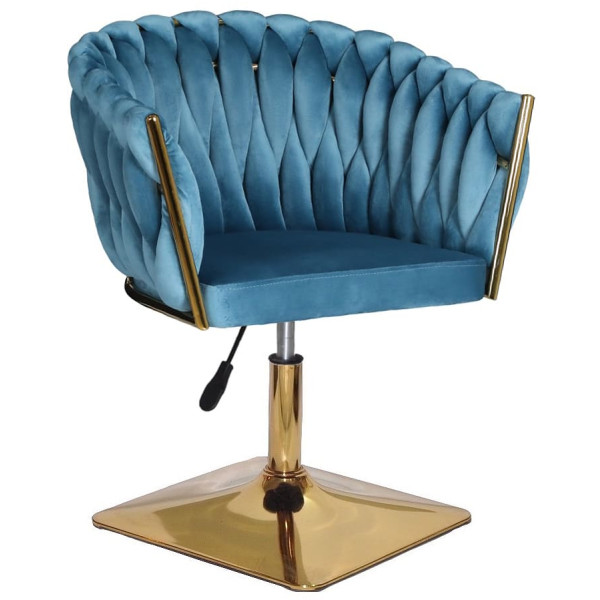 Стілець Onder Mebli LOLA 4-GD-Base Бірюза UC-919 Оксамит-0