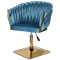 Стілець Onder Mebli LOLA 4-GD-Base Бірюза UC-919 Оксамит-1-thumb