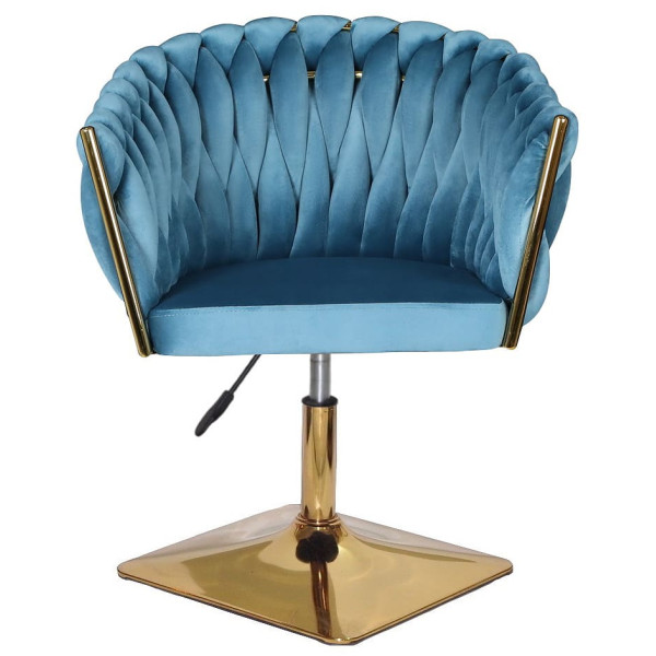 Стілець Onder Mebli LOLA 4-GD-Base Бірюза UC-919 Оксамит-2