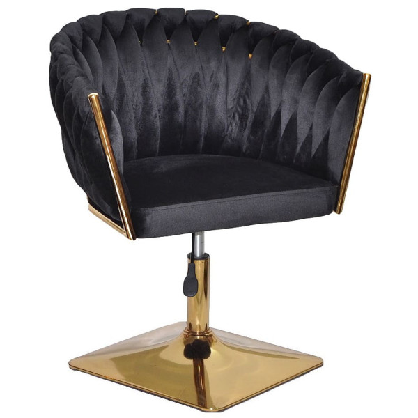 Стул Onder Mebli LOLA 4-GD-Base Черный UC-904 Бархат-0