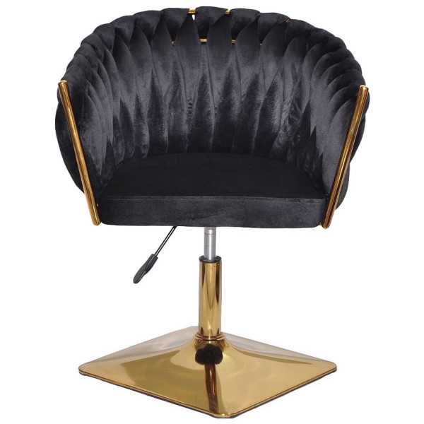 Стул Onder Mebli LOLA 4-GD-Base Черный UC-904 Бархат-1