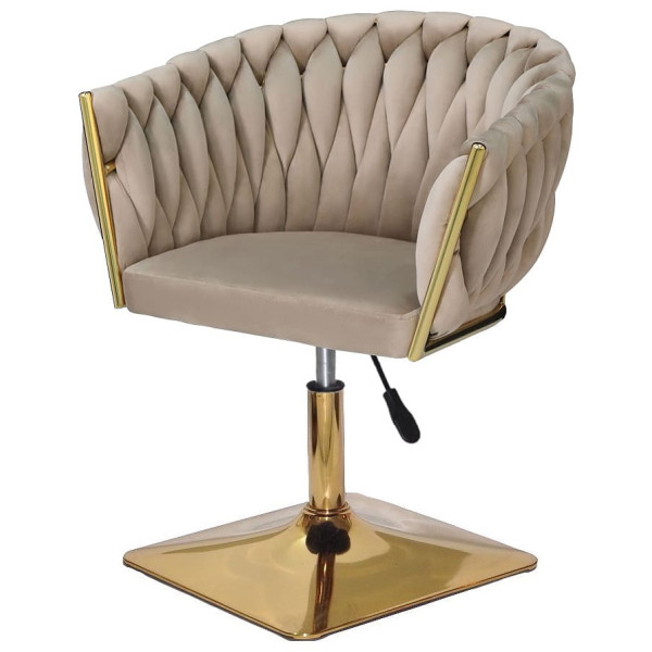 Стілець Onder Mebli LOLA 4-GD-Base Капучино UC-928 Оксамит-1