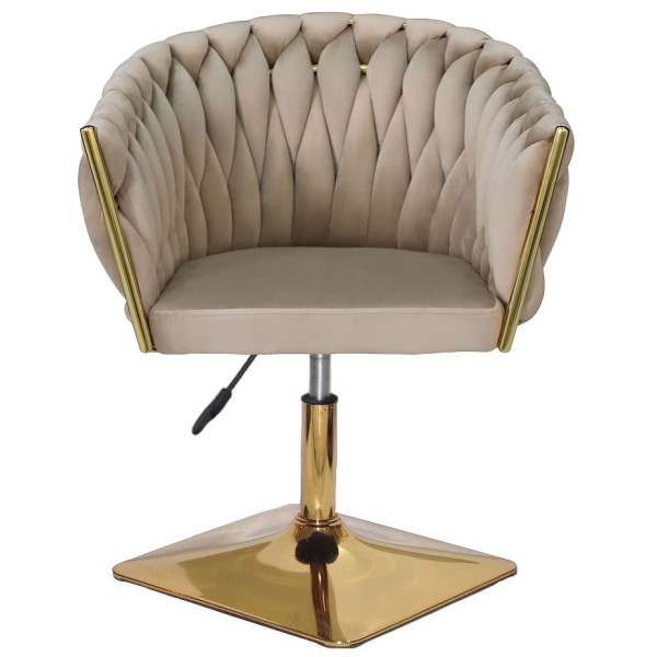 Стілець Onder Mebli LOLA 4-GD-Base Капучино UC-928 Оксамит-2