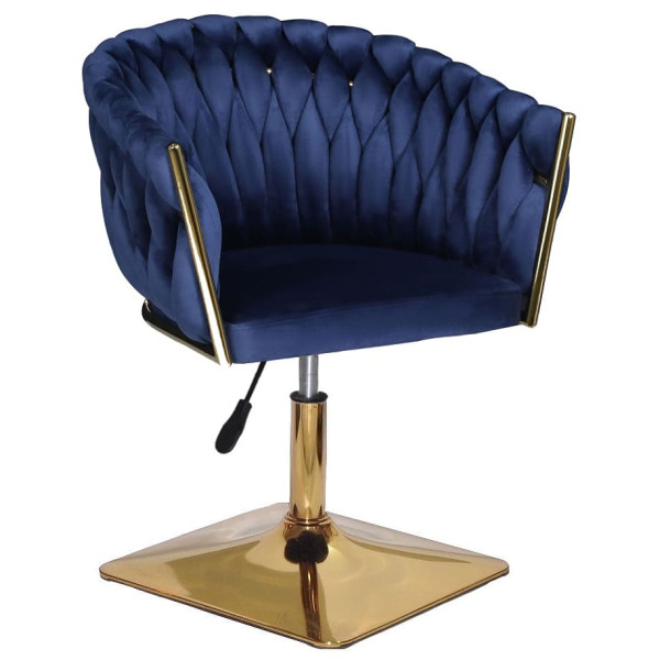 Стілець Onder Mebli LOLA 4-GD-Base Синій UC-907 Оксамит-0