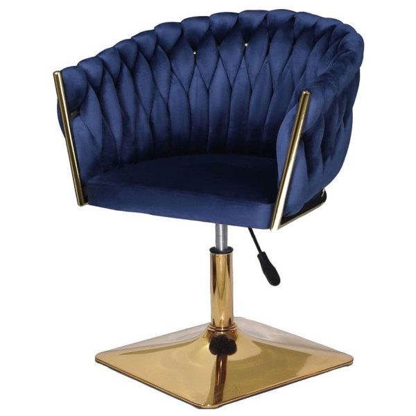 Стілець Onder Mebli LOLA 4-GD-Base Синій UC-907 Оксамит-1