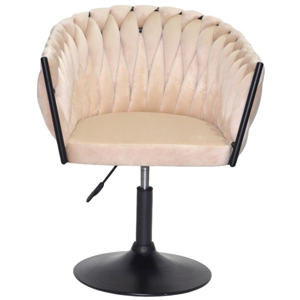 Стілець Onder Mebli LOLA BK-Base Бежевий UC-902 Оксамит-1