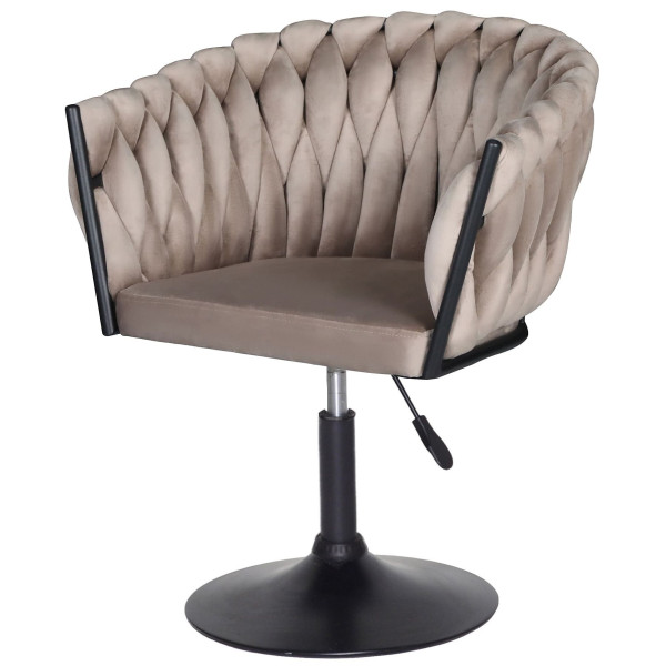 Стілець Onder Mebli LOLA BK-Base Кава UC-912 Оксамит-1