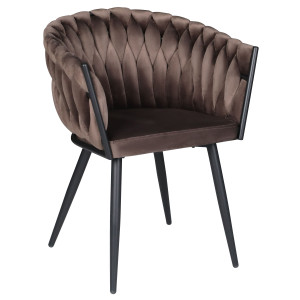 Стілець Onder Mebli LOLA BK Шоколад UC-908 Оксамит