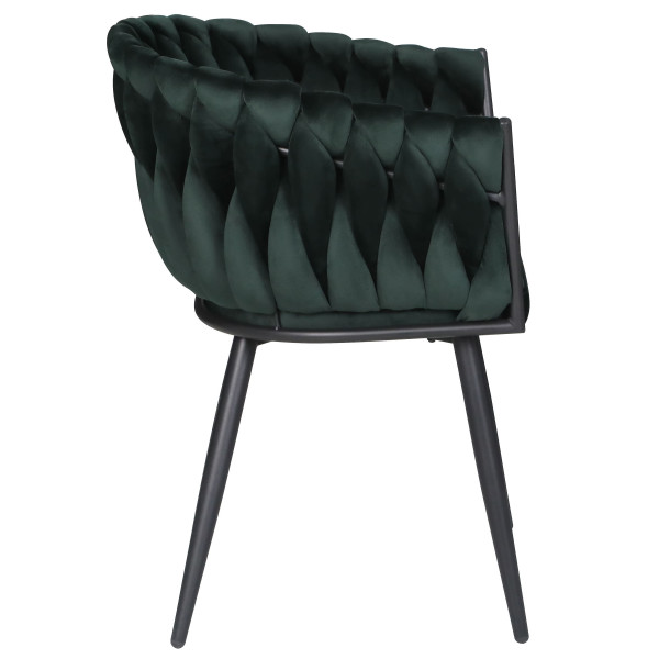 Стілець Onder Mebli LOLA BK Зелений UC-905 Оксамит-3