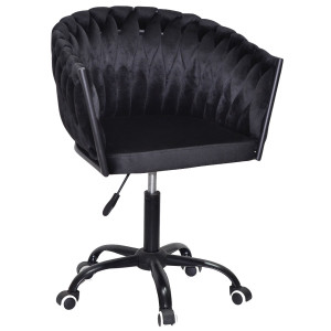 Стілець Onder Mebli LOLA BK-OFFICE Чорний UC-904 Оксамит