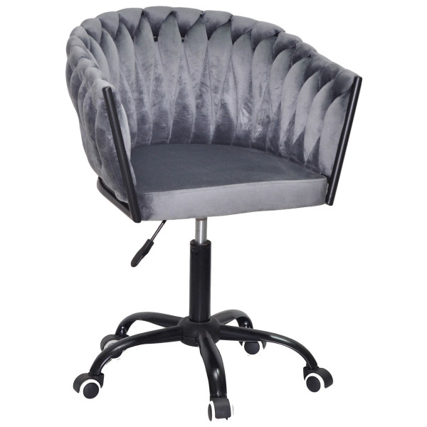 Стілець Onder Mebli LOLA BK-OFFICE Сірий UC-901 Оксамит-0