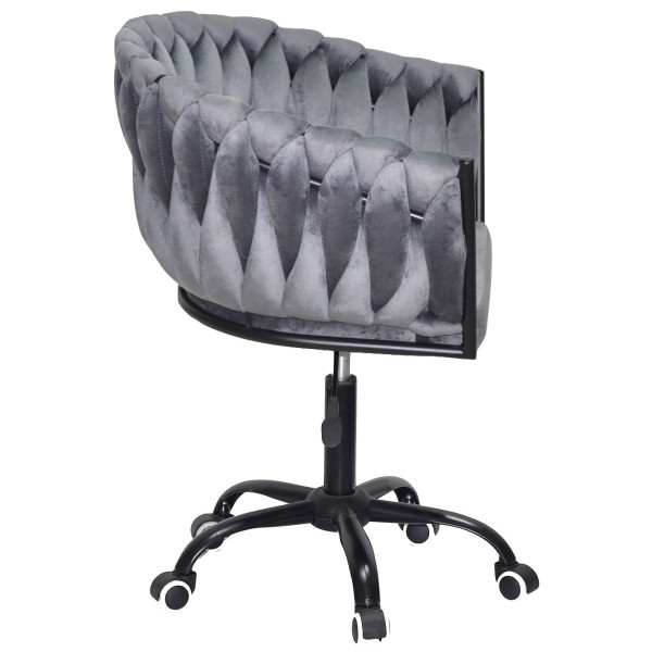 Стілець Onder Mebli LOLA BK-OFFICE Сірий UC-901 Оксамит-2