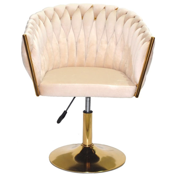 Стілець Onder Mebli LOLA GD-Base Бежевий UC-902 Оксамит-1