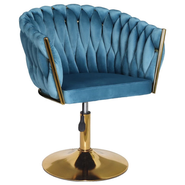Стілець Onder Mebli LOLA GD-Base Бірюзовий UC-919 Оксамит-0