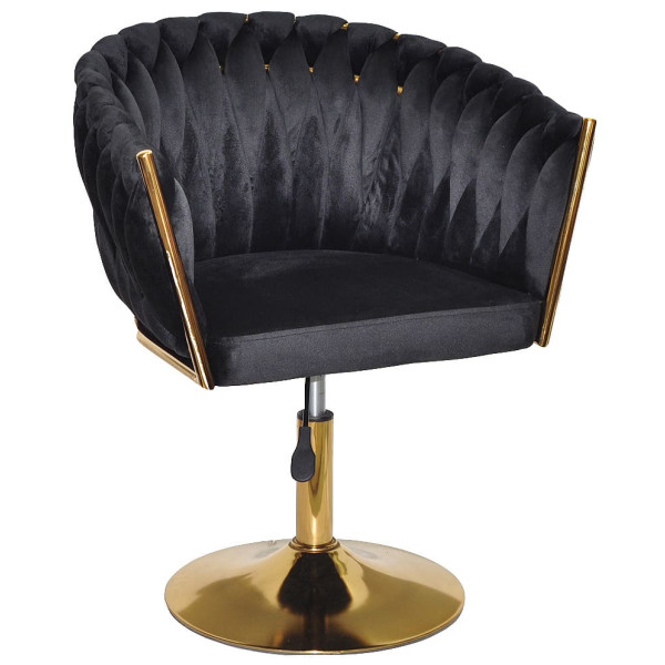 Стілець Onder Mebli LOLA GD-Base Чорний UC-904 Оксамит-0