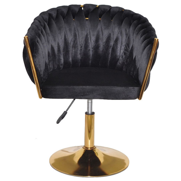 Стілець Onder Mebli LOLA GD-Base Чорний UC-904 Оксамит-1