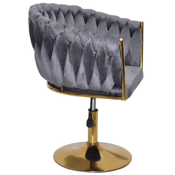 Стілець Onder Mebli LOLA GD-Base Сірий UC-901 Оксамит-2