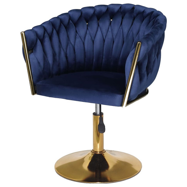 Стул Onder Mebli LOLA GD-Base Синий UC-907 Бархат-1