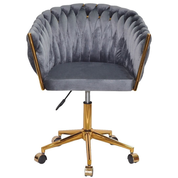 Стілець Onder Mebli LOLA GD-Modern OFFICE Сірий UC-901 Оксамит-1