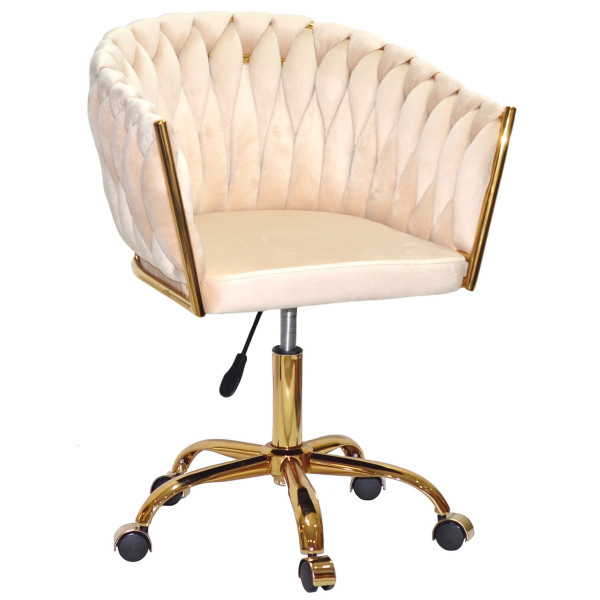 Стілець Onder Mebli LOLA GD-OFFICE Бежевий UC-902 Оксамит-0